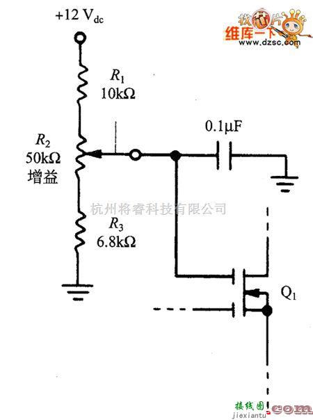 增益可调放大电路中的MOSFET的可变射频增益控制电路图  第1张