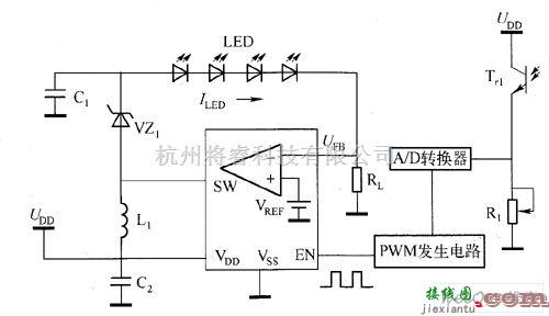 LED电路中的利用PWM信号控制白光LED亮度电路图  第2张