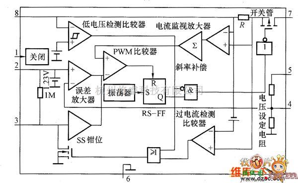 综合电路中的MAX730系列集成稳压器内部等效电路图  第1张