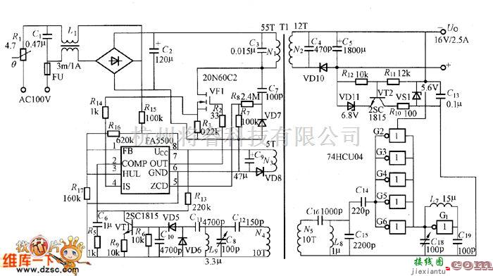 开关稳压电源中的FA500构成的开关电源电路图  第1张