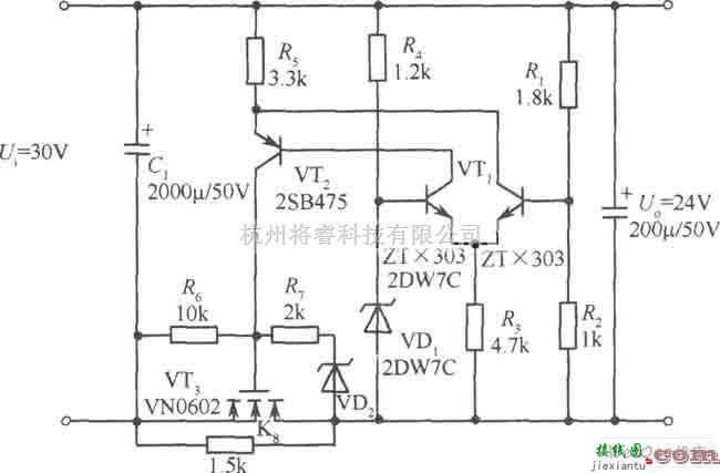 稳压电源中的一款24V VMOS管稳压电源电路图  第1张