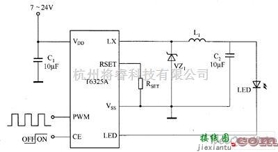 LED电路中的T6321A／T6325A驱动LED电路图  第2张