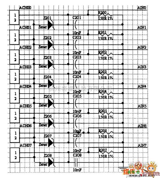 综合电路中的模拟量采集电路图  第1张