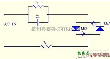 LED电路中的最简单电容降压驱动LED电路图  第1张