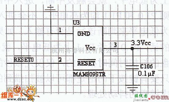 综合电路中的MAX809复位电路图  第1张