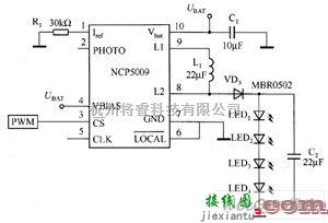 LED电路中的NCP5009驱动白光LED电路图  第4张