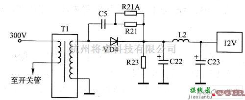 开关稳压电源中的开关电源输出部分电路图  第1张
