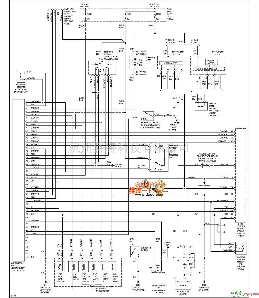 日产中的240SX-1994日产尼桑变速器电路图  第1张