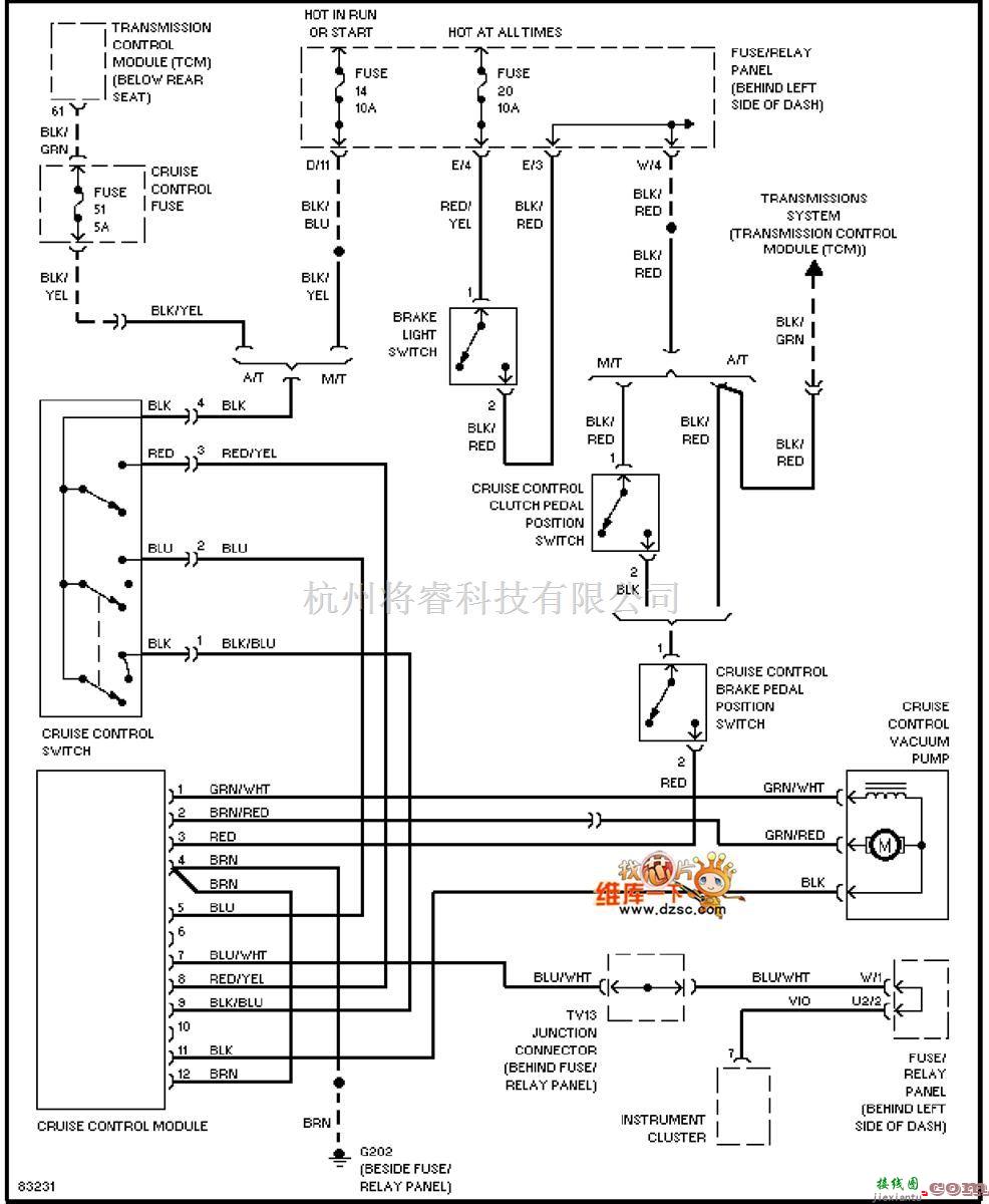 大众（一汽）中的1996捷达巡航控制电路图  第1张