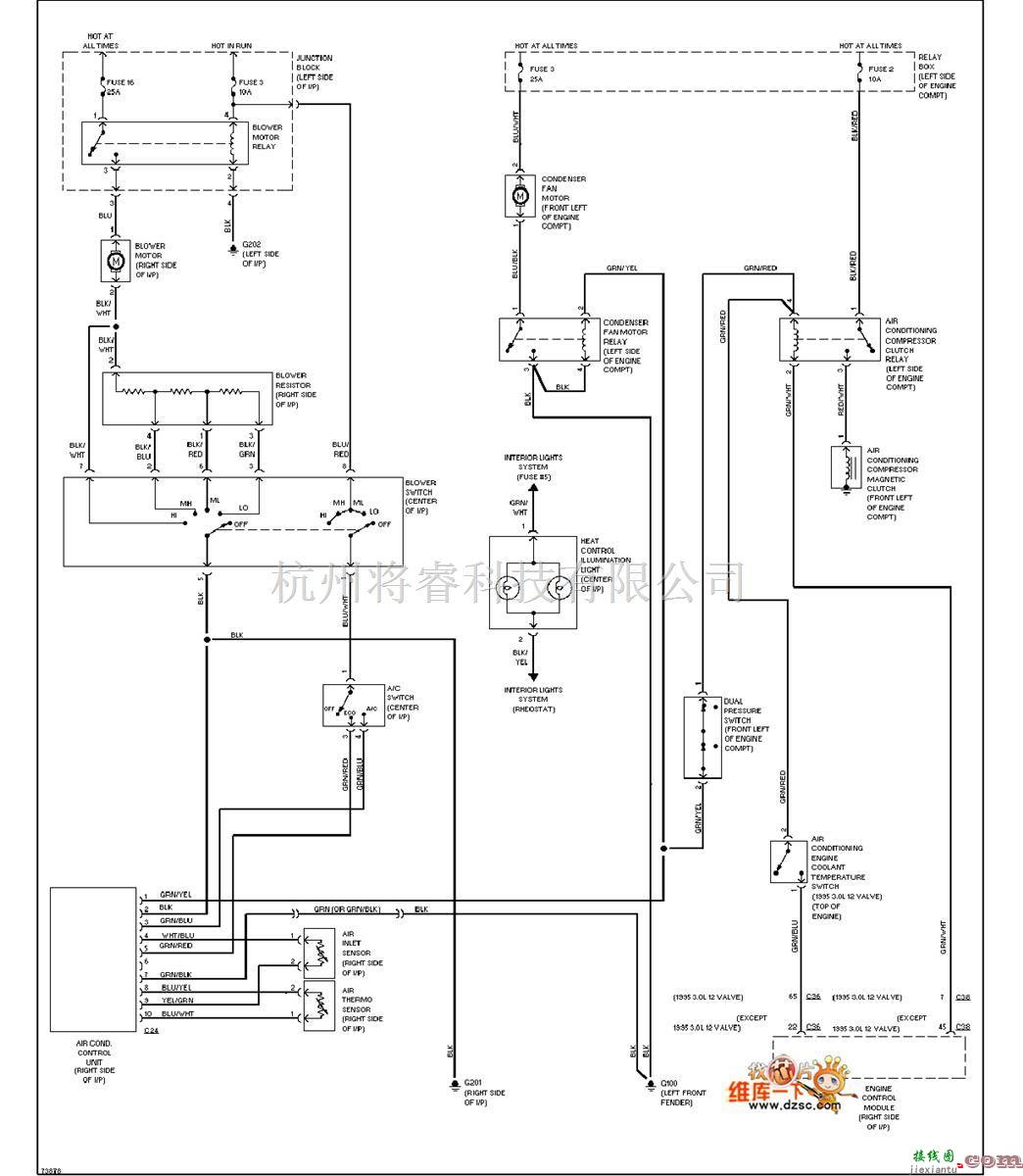 马自达中的马自达95MONTERO空调系统电路图  第1张