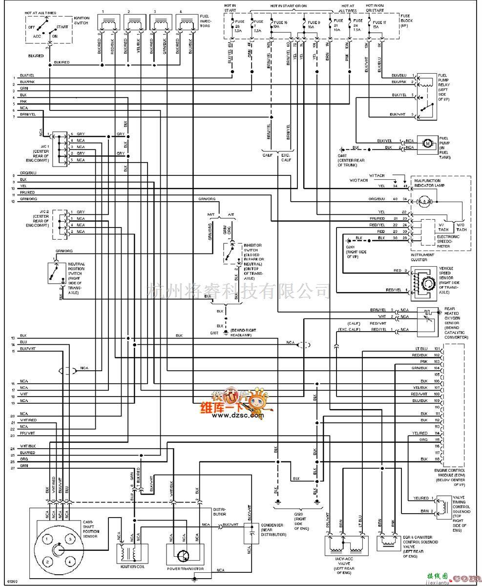 日产中的200SX-1996日产尼桑1.6L发动机性能电路图（续图）  第1张