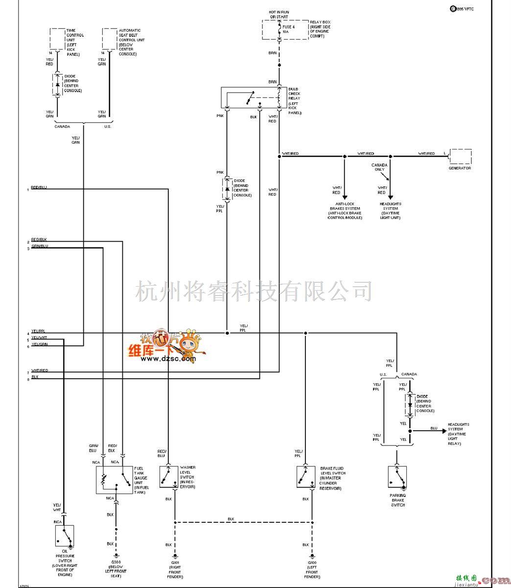 日产中的240SX-1994日产尼桑仪表板电路图(无显示盖)续图  第1张