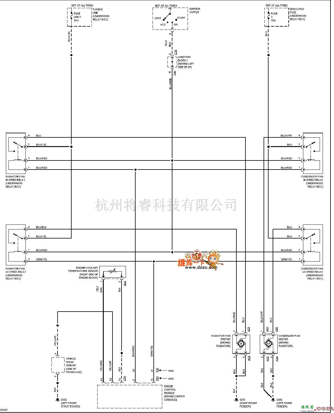 马自达中的马自达96GALANT制冷风扇电路图  第1张