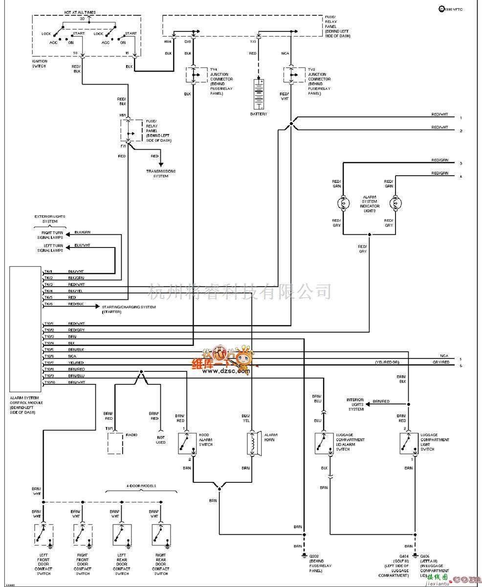 大众（一汽）中的1994捷达 防盗电路图  第1张