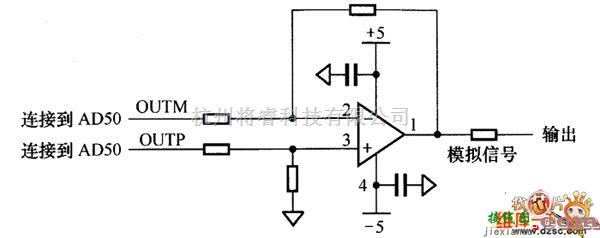 信号产生器中的AD50的DA后端输出信号处理电路图  第1张