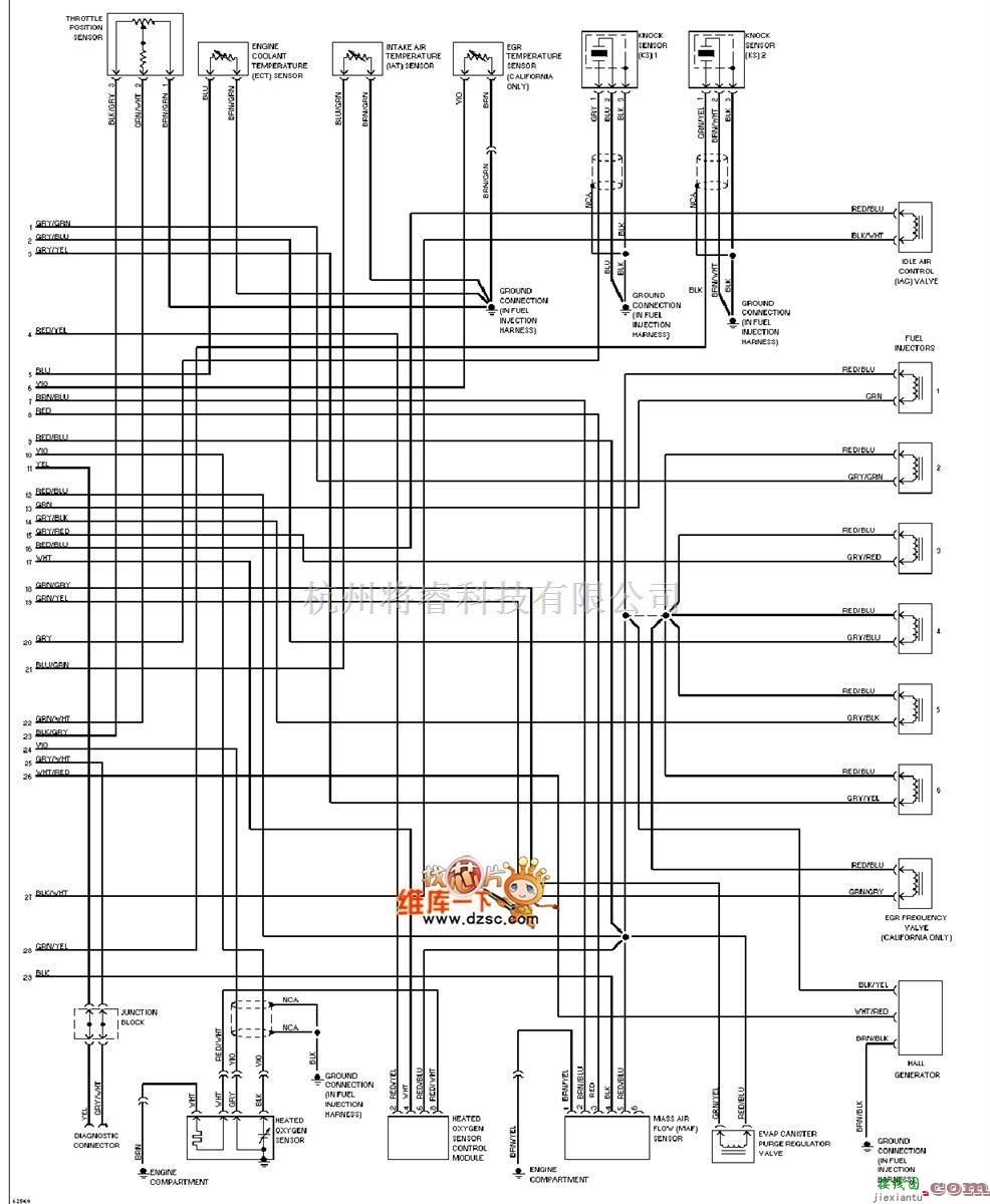 大众（一汽）中的1994捷达 发动机性能电路图(2.8L) （二）  第1张