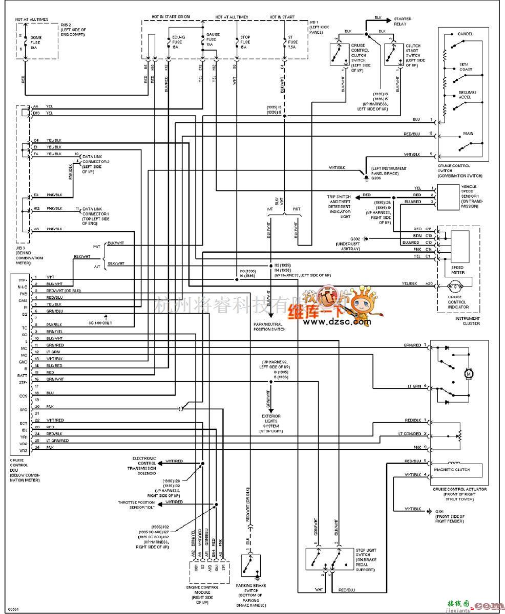 丰田中的96年凌志SC400巡航控制电路图  第1张