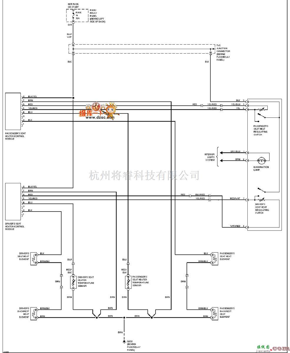 大众（一汽）中的1994捷达 座椅加热电路图  第1张