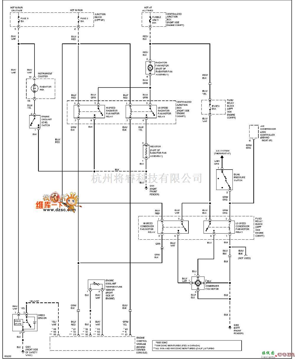 马自达中的马自达963000GT制冷风扇电路图  第1张