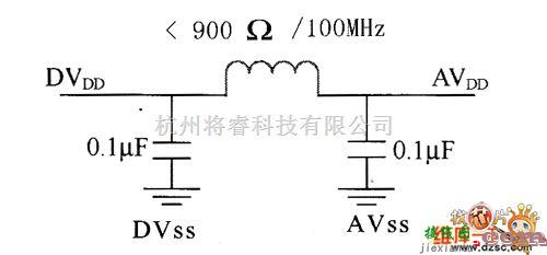 电源电路中的AD50模拟和数字电源的连接电路图  第1张