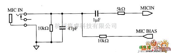 语音电路中的麦克风输入接口电路图  第1张