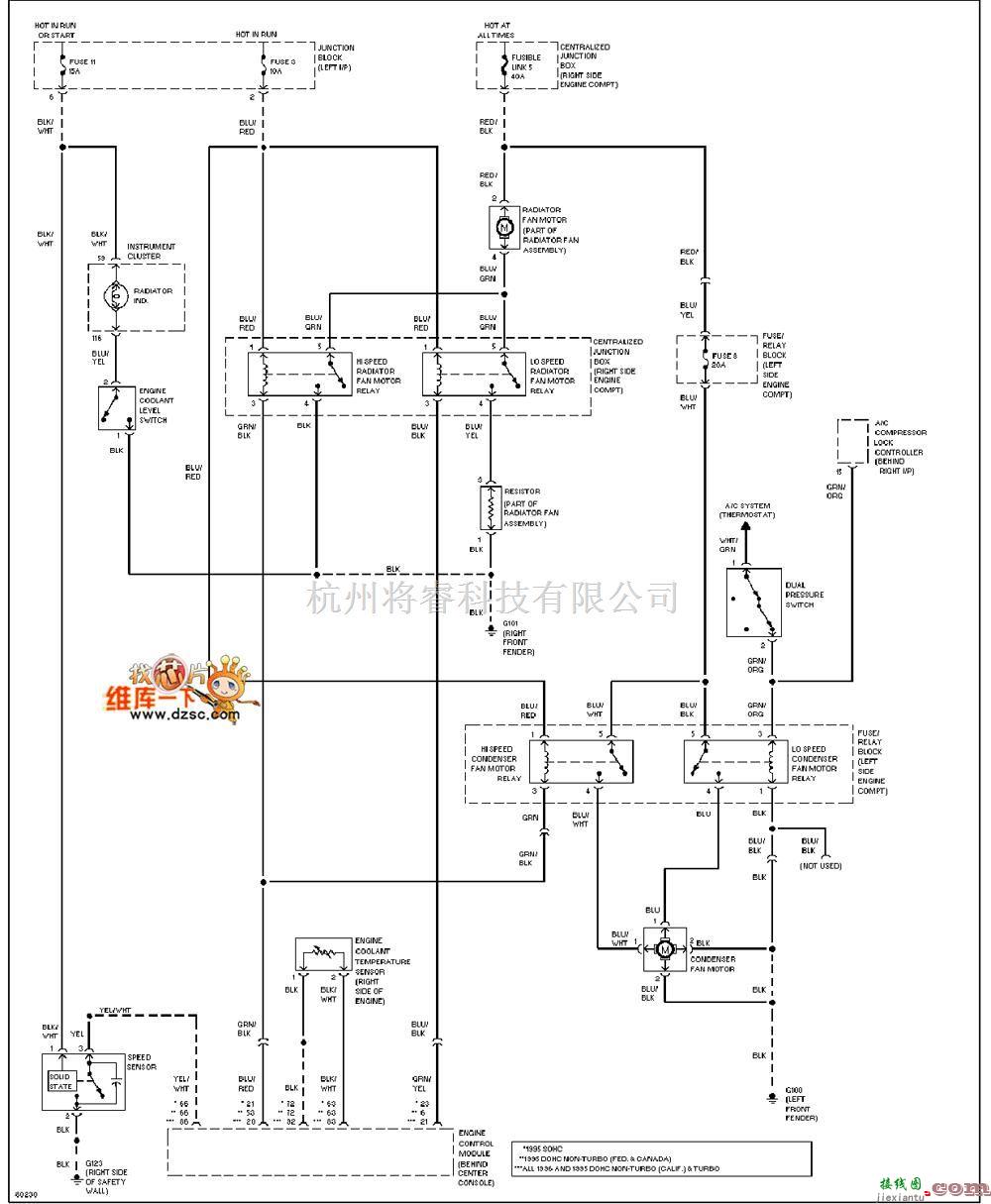 马自达中的马自达953000GT制冷风扇电路图  第1张