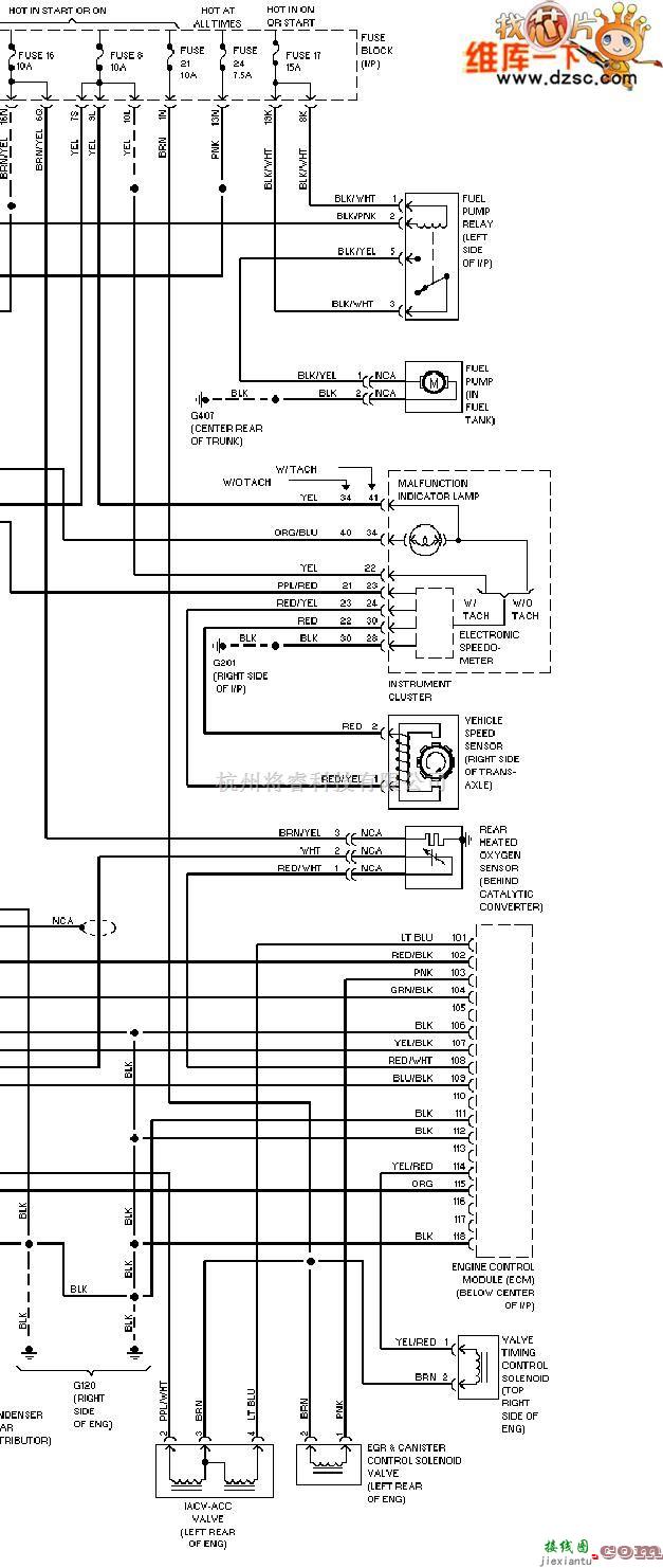 日产中的200SX-1995年日产尼桑 1.6L发动机性能电路图（三）  第1张