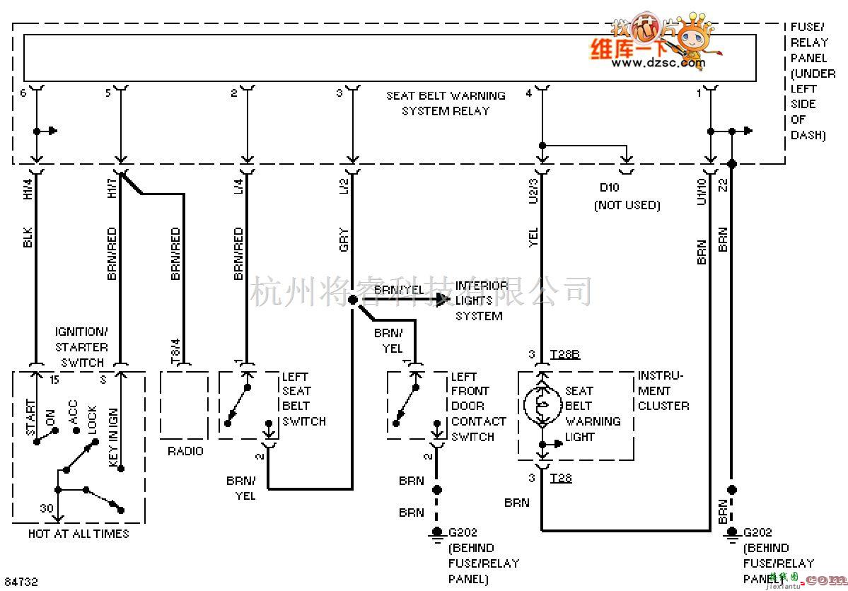 大众（一汽）中的1995捷达 报警系统电路图（2.0L)  第1张