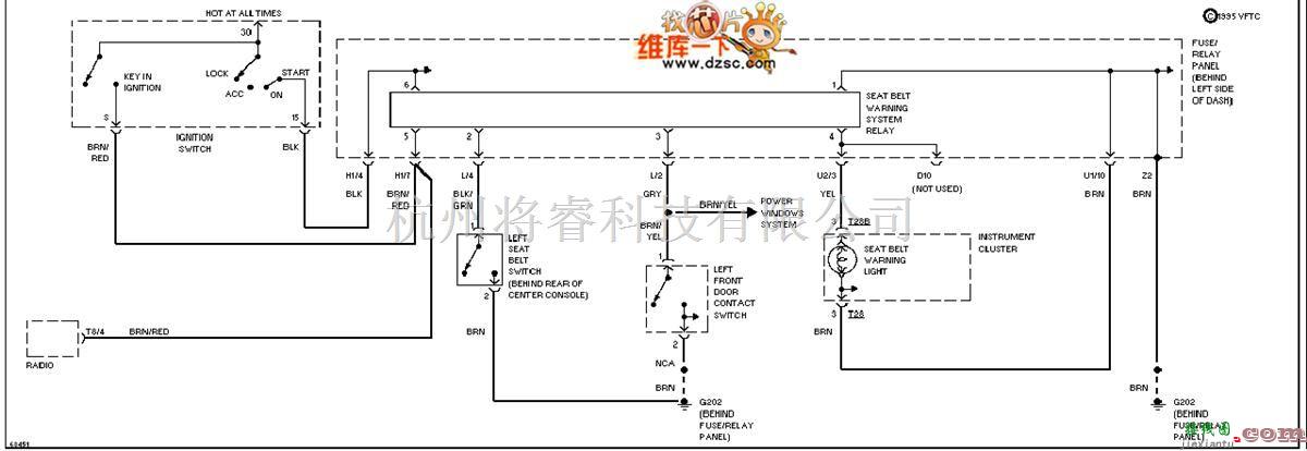 大众（一汽）中的1994年捷达 报警系统电路图  第1张