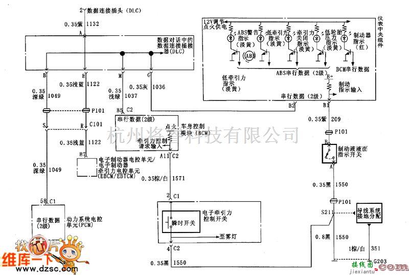 别克中的君威ABS串行数据和表电路图  第1张