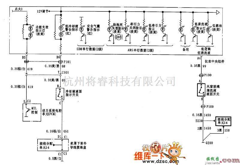 别克中的君威组合仪表电路图4  第1张