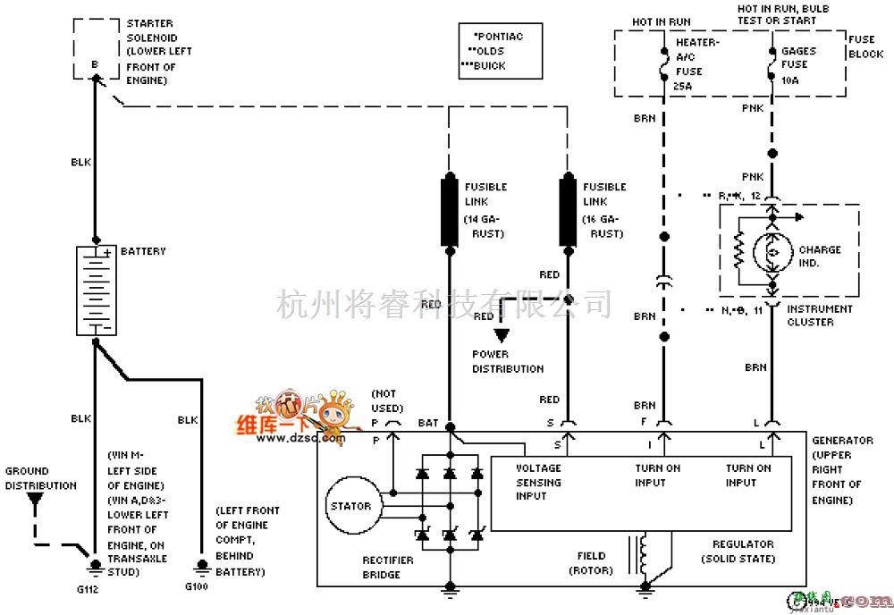 通用奥兹莫比尔94充电系统电路图  第1张