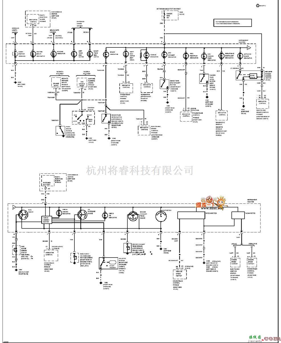 通用94奥兹莫比尔BRAVADA仪表板电路图  第1张