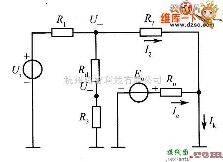 仪表放大器中的求反相放大器的实际等效输出电阻的计算电路图  第1张