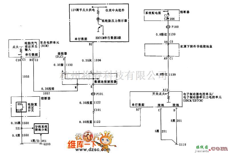 别克中的君威半行数据输入电路图  第1张