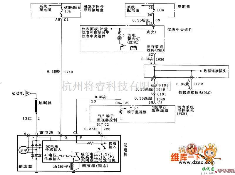 别克中的君威充电系统电路图  第1张