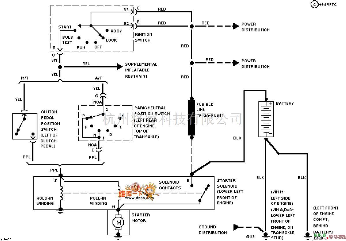 通用94奥兹莫比尔BRAVADA起动系统电路图  第1张