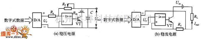 稳压电源中的数字式稳压电源和稳流电源的原理电路图  第1张