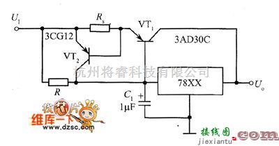 稳压电源中的三端集成稳压器扩大输出电流的电路  第1张