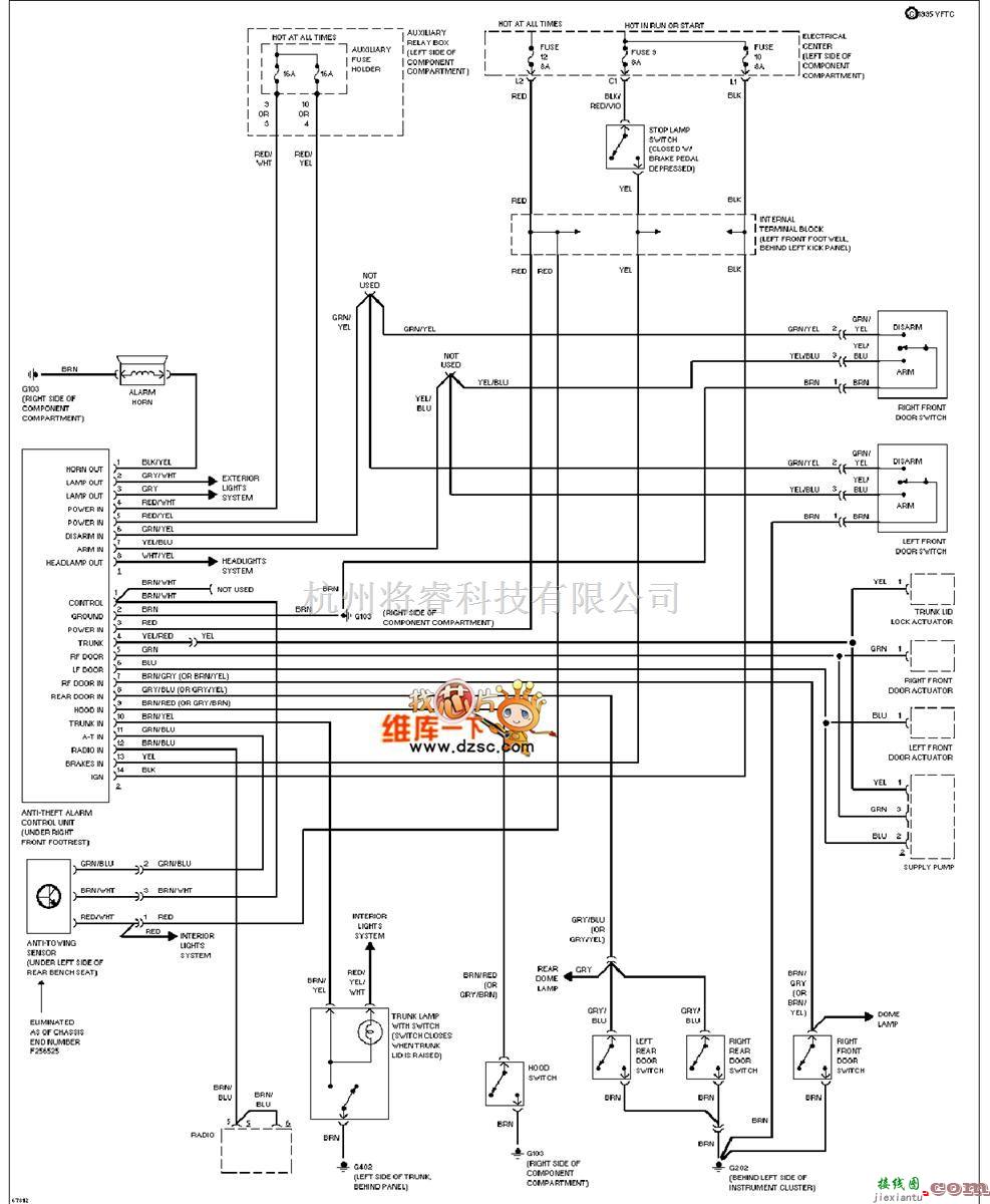 奔驰中的奔驰190E 防盗电路图  第1张