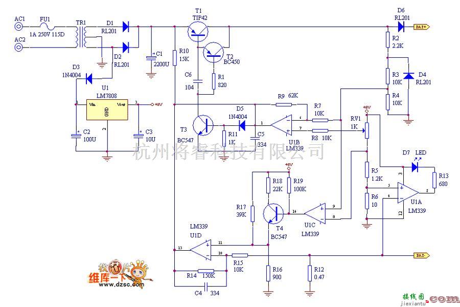 充电电路中的基于自动铅酸充电的电路图  第1张