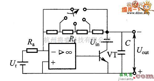 稳压电源中的用外部电阻对稳压电源实施有源编程的电路图  第1张