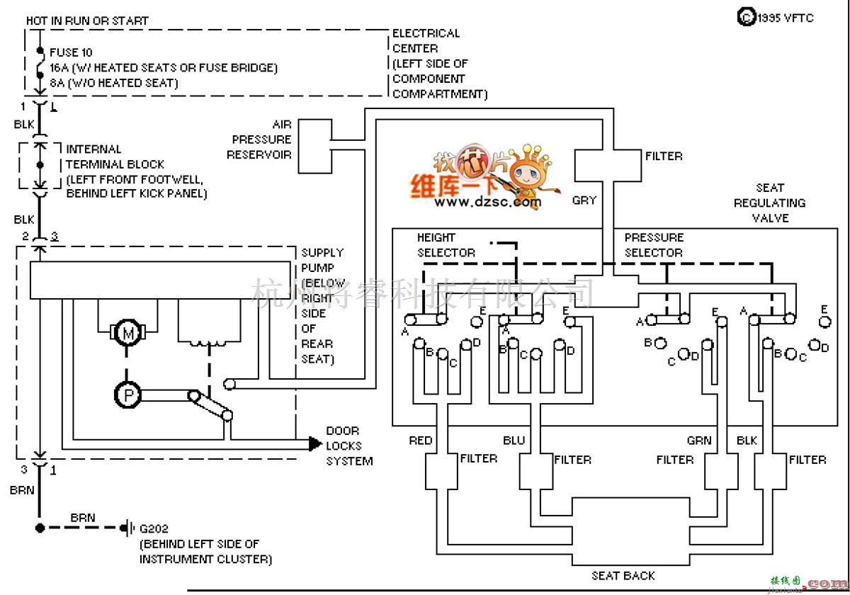 奔驰中的奔驰190E 座椅调节电路图  第1张