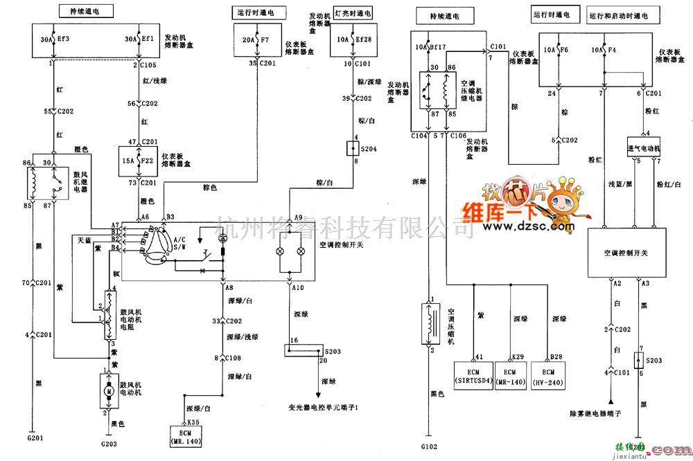 别克中的暧风和换气系统电路图  第1张