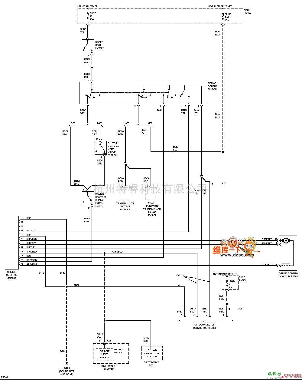奥迪中的奥迪A4-96巡航控制电路图  第1张