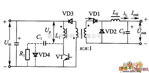 综合电路中的单管正激式变换器电路图  第1张