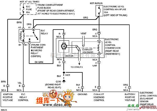 凯迪拉克中的凯迪拉克 deville 电子悬架电路图  第1张