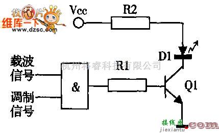 无线发射中的调制与红外发射驱动电路图  第1张