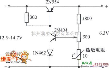 电源电路中的一个能在-55℃～71℃温度范围内工作的6V稳压电源图  第1张