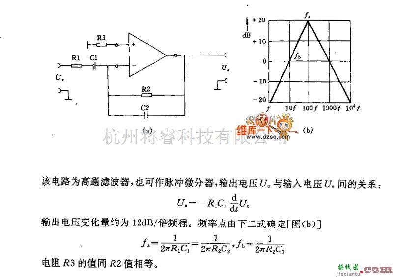 滤波器中的方便简洁的高通滤波器(微分器)电路图  第1张